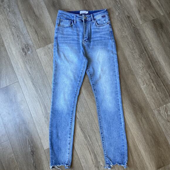 Cello Jeans Women Sz 9 Medium Blue High Rise Straight Leg - Picture 1 of 12